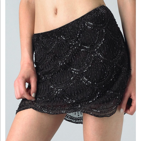 Basix black beaded skirt - Picture 1 of 6